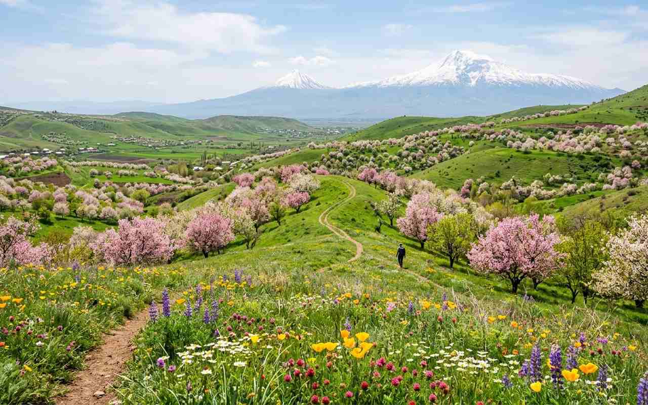 طبیعت سبز و شکوفه‌های بهاری ارمنستان
