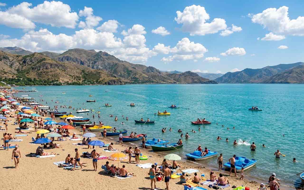 تفریحات آبی دریاچه سوان در تابستان