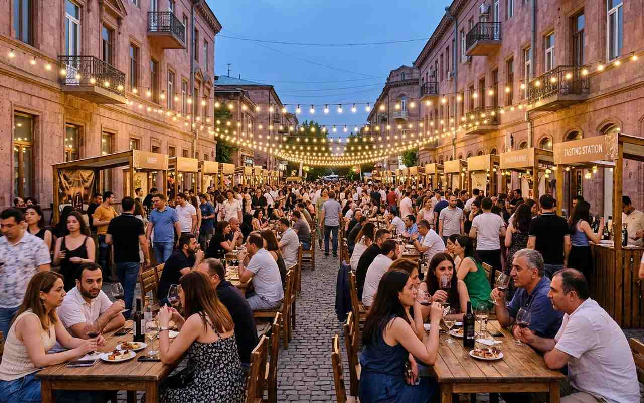 جشنواره روزهای شراب ایروان در خیابان‌های مرکزی
